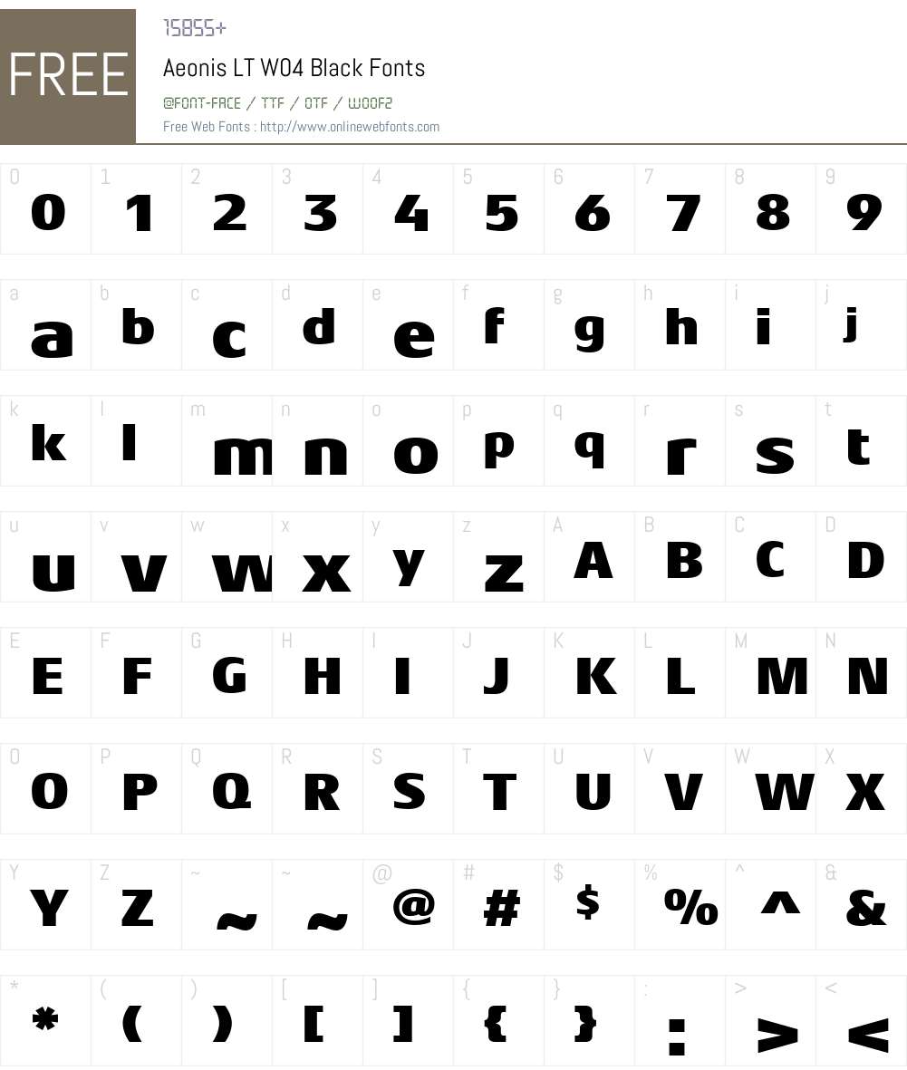 AeonisLTW04-Black Font Screenshots