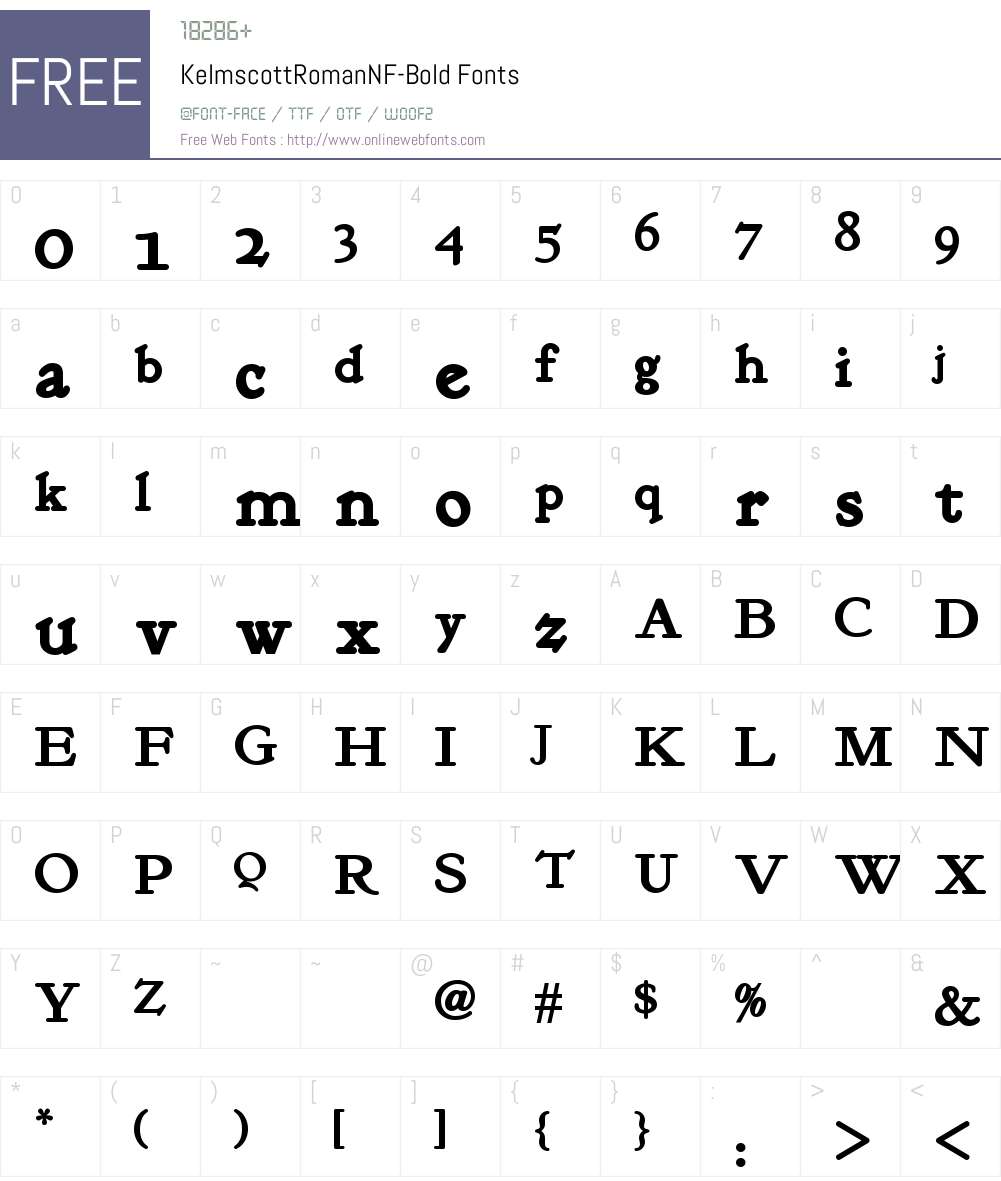 Kelmscott Roman NF Font Screenshots