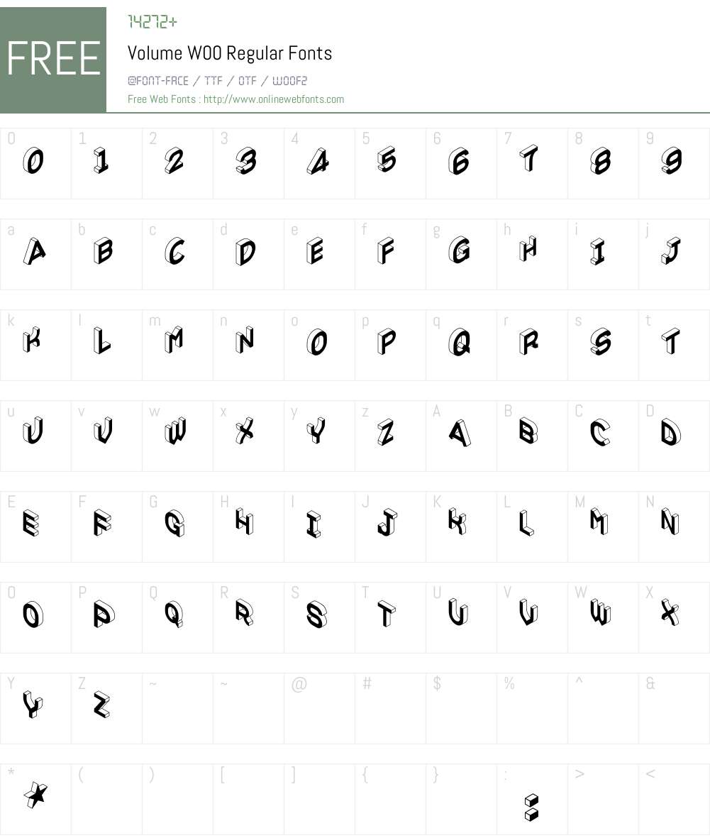 VolumeW00-Regular Font Screenshots