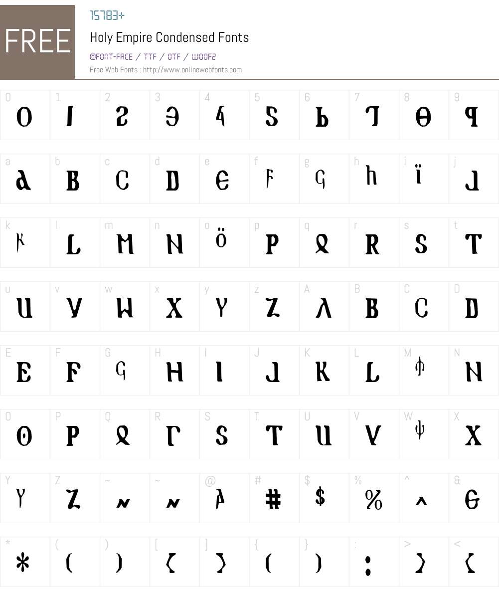 Holy Empire Condensed Font Screenshots