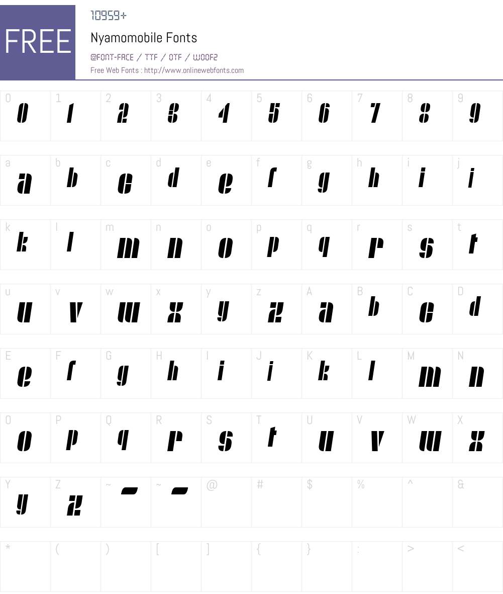 Nyamomobile Font Screenshots