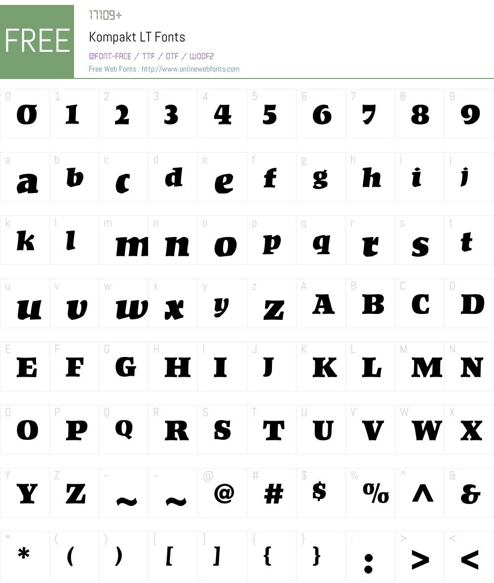 Kompakt LT Font Screenshots