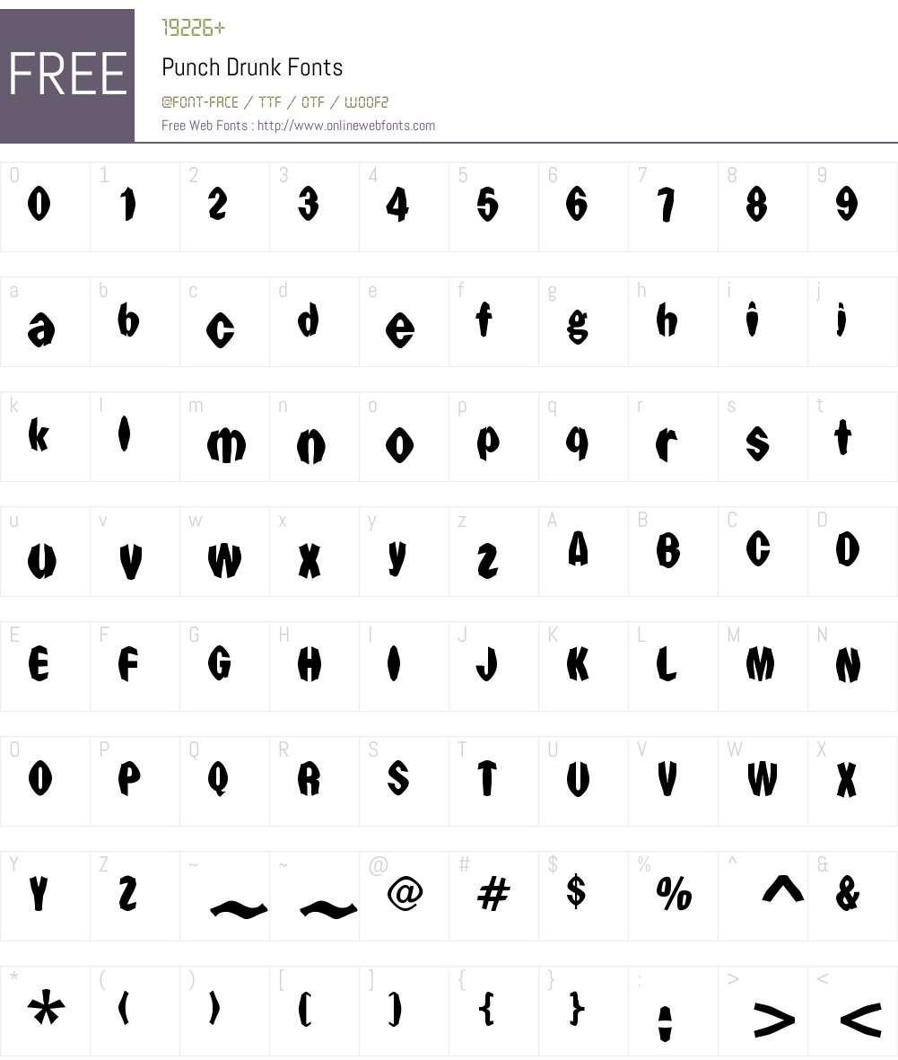 Punch Drunk Font Screenshots