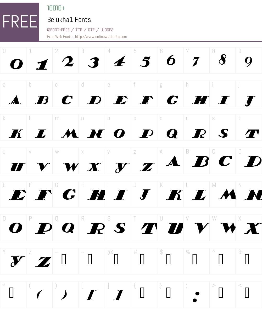 Belukha1 Font Screenshots