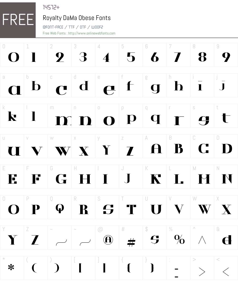 Royalty DaMa Obese Font Screenshots