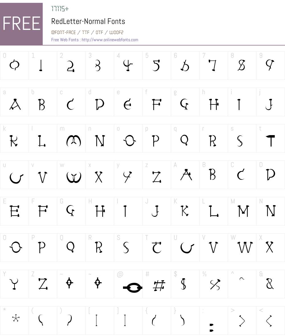 RedLetter-Normal Font Screenshots