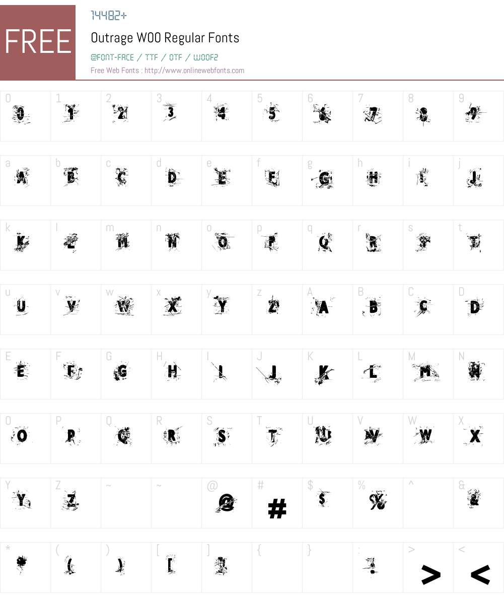 OutrageW00-Regular Font Screenshots