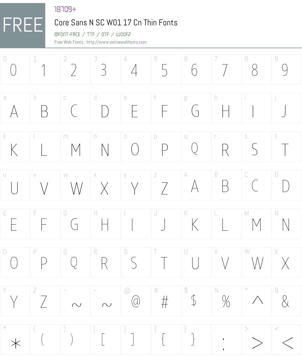 CoreSansNSCW01-17CnThin Font Screenshots
