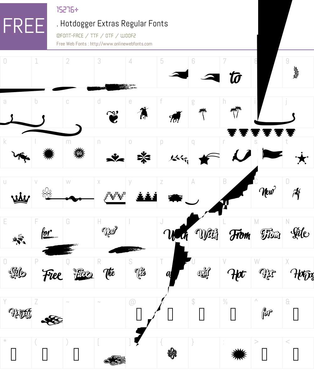 Hotdogger Extras Regular Font Screenshots