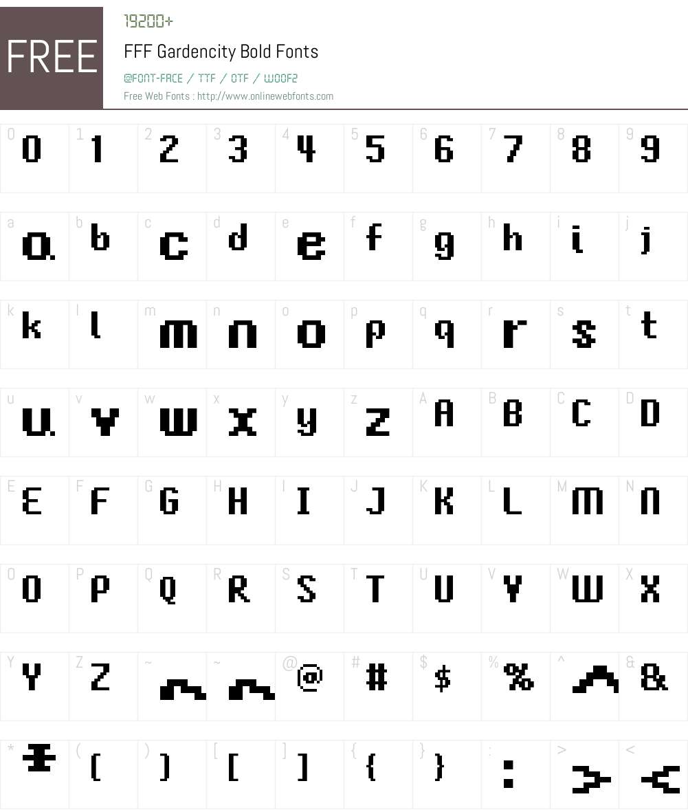 FFF Gardencity Bold Font Screenshots