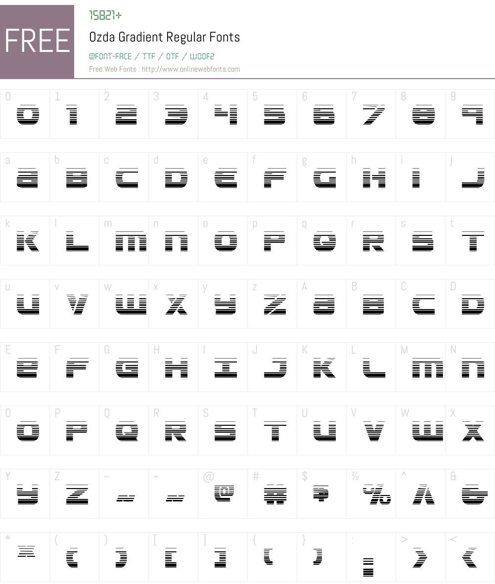 Ozda Gradient Font Screenshots