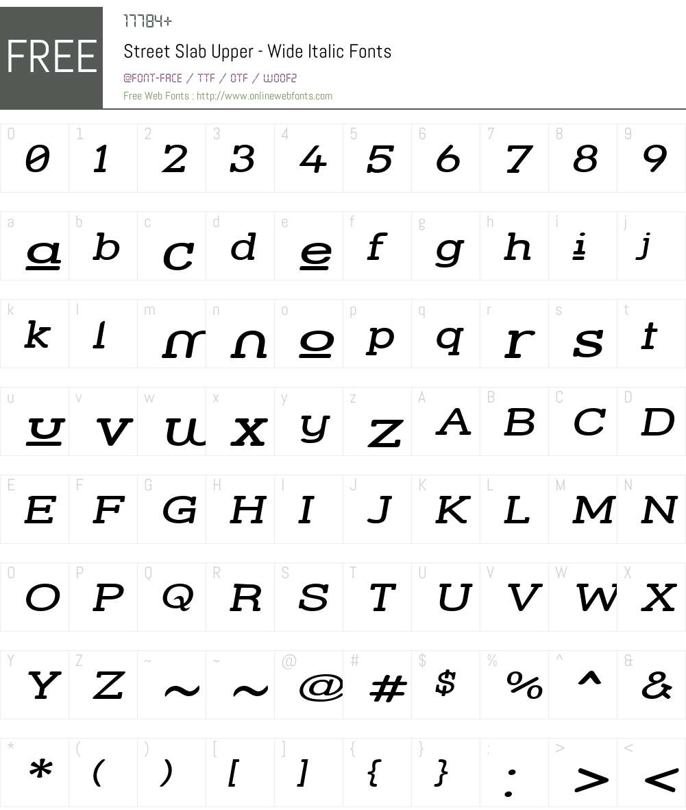 Street Slab Upper - Wide Font Screenshots