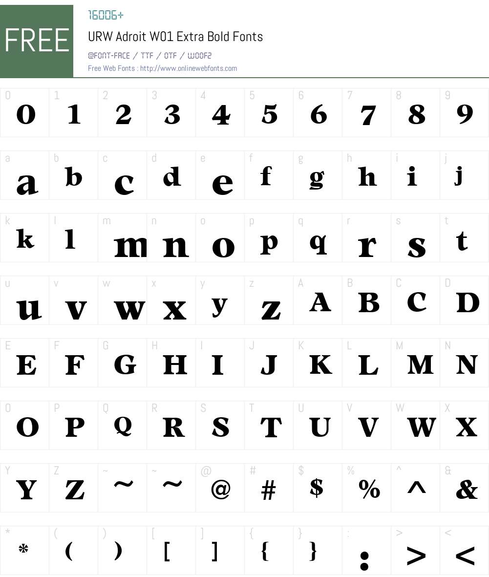 URWAdroitW01-ExtraBold Font Screenshots
