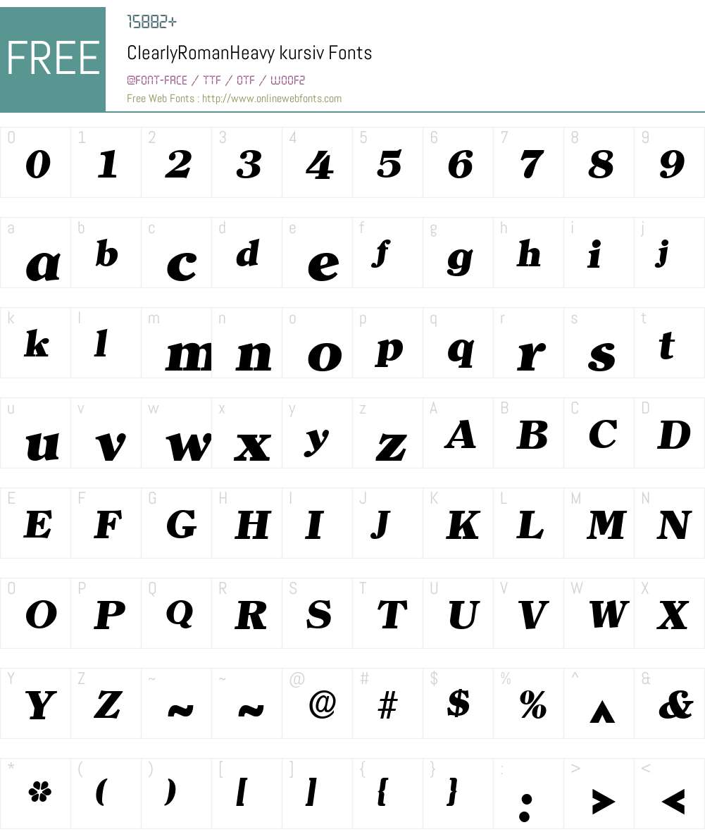 ClearlyRomanHeavy Font Screenshots