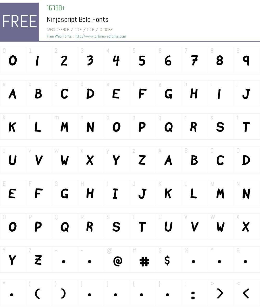 Ninjascript Font Screenshots
