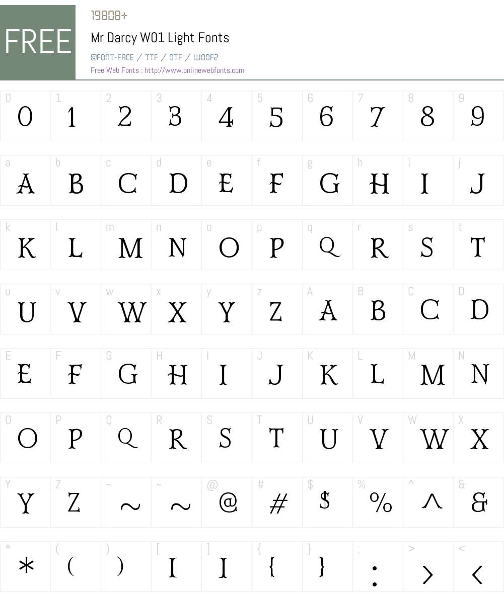 MrDarcyW01-Light Font Screenshots