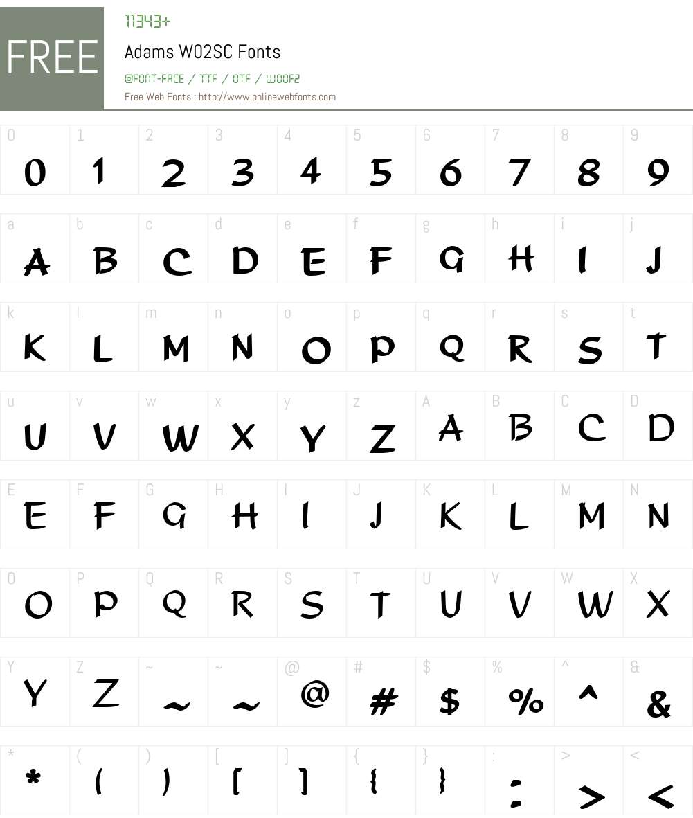 Adams Font Screenshots