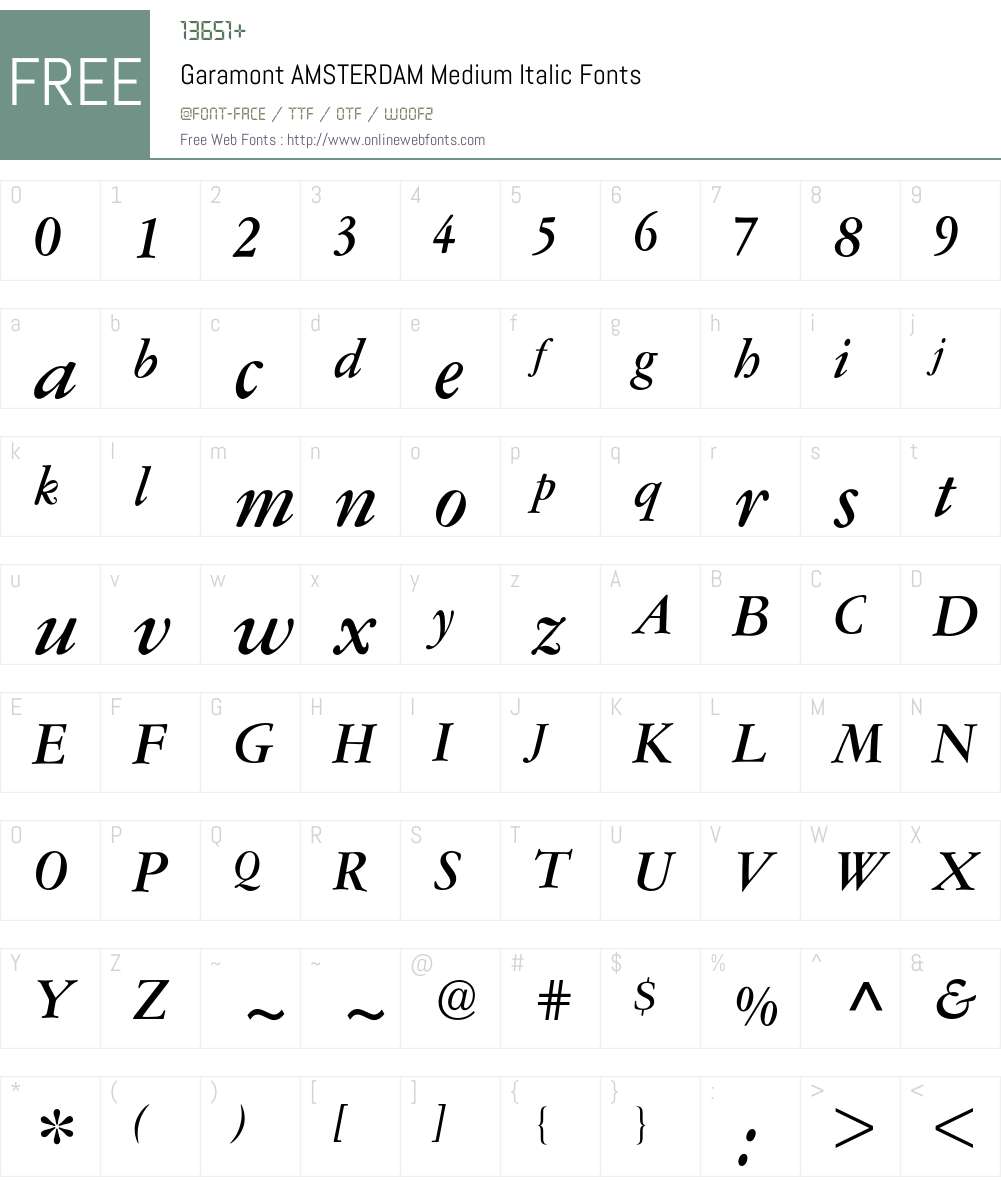 Garamont Amsterdam BQ Font Screenshots
