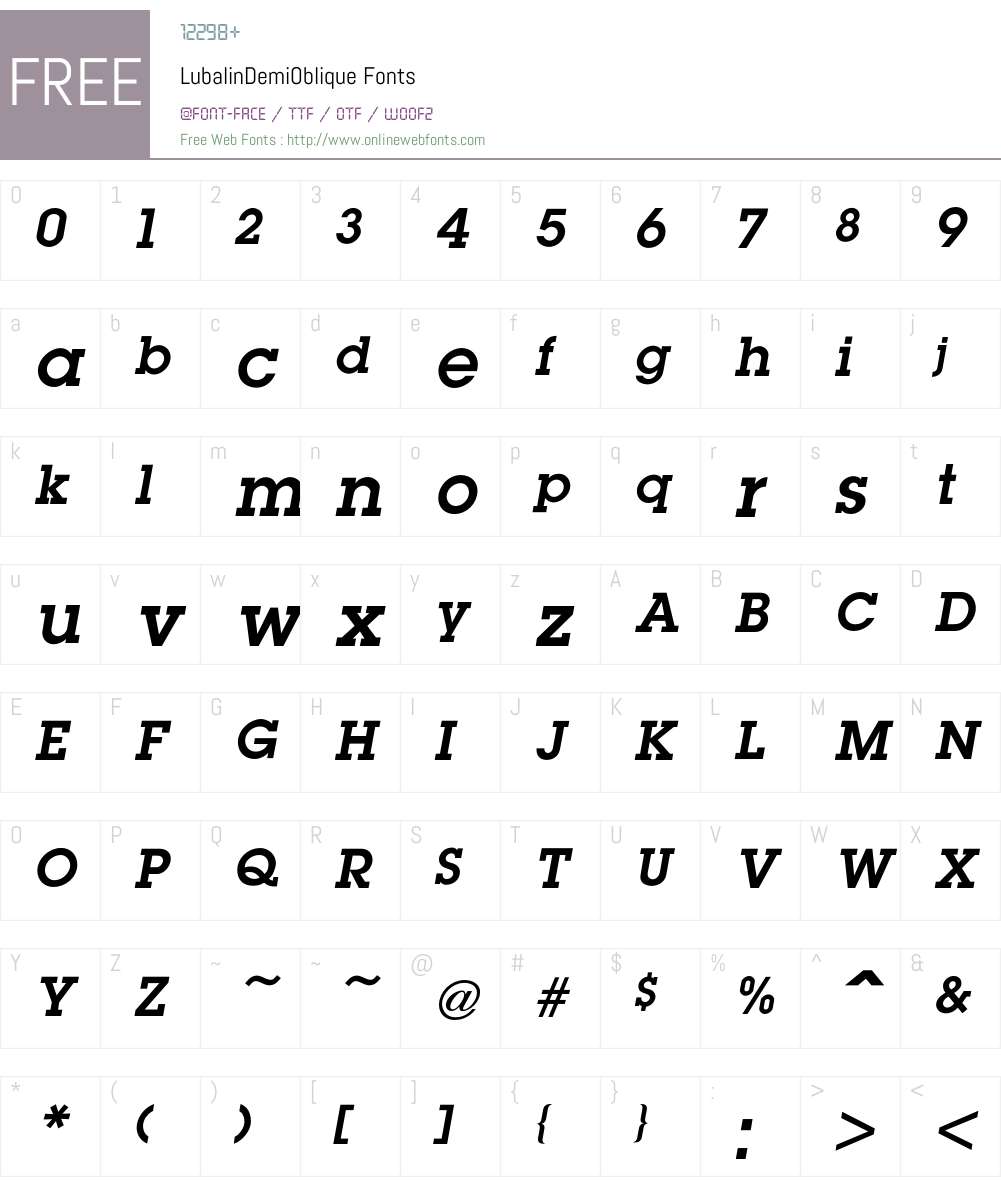 Lubalin Font Screenshots