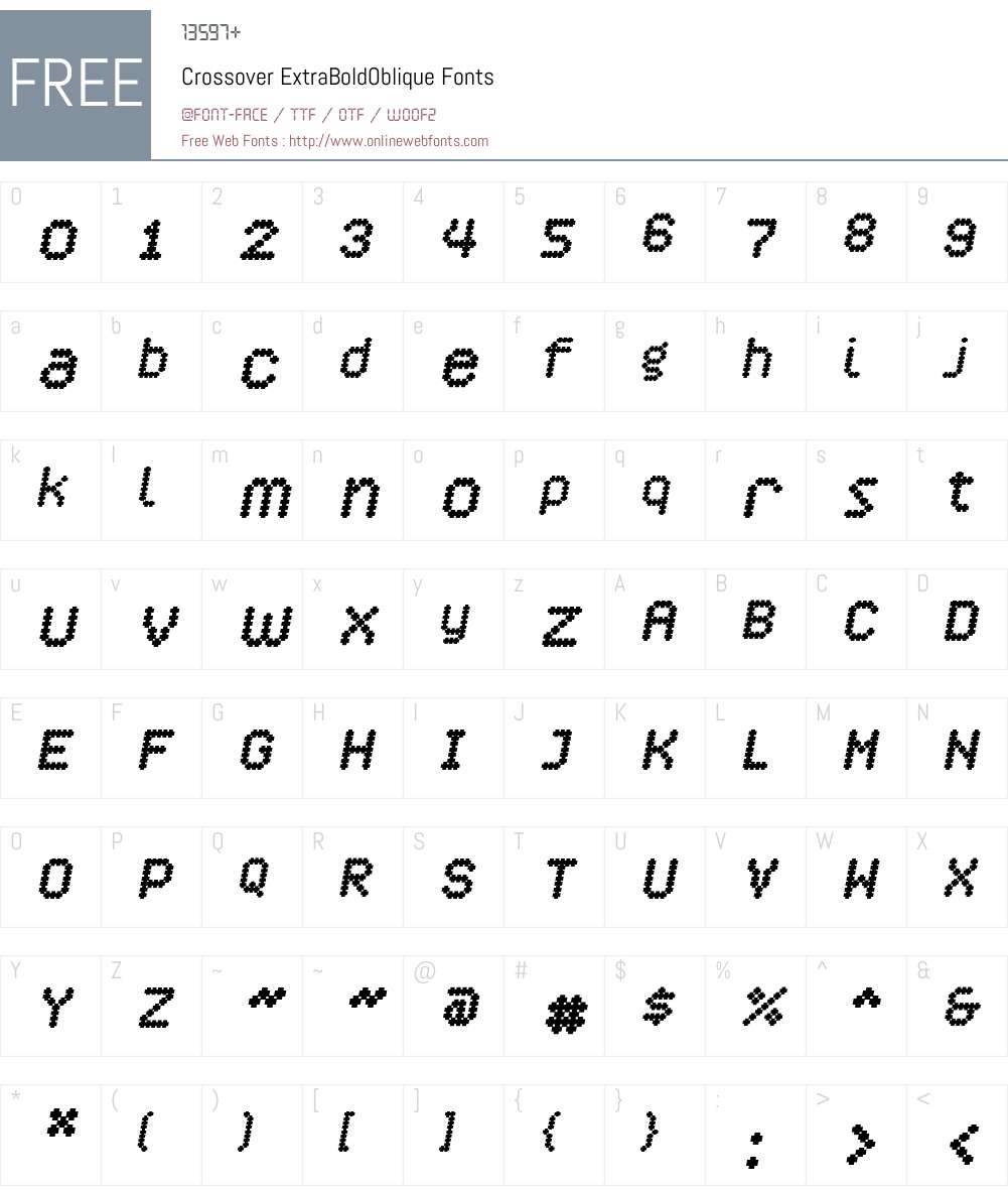 Crossover Font Screenshots