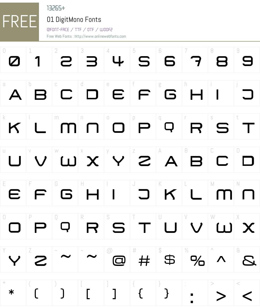 01 DigitMono Font Screenshots