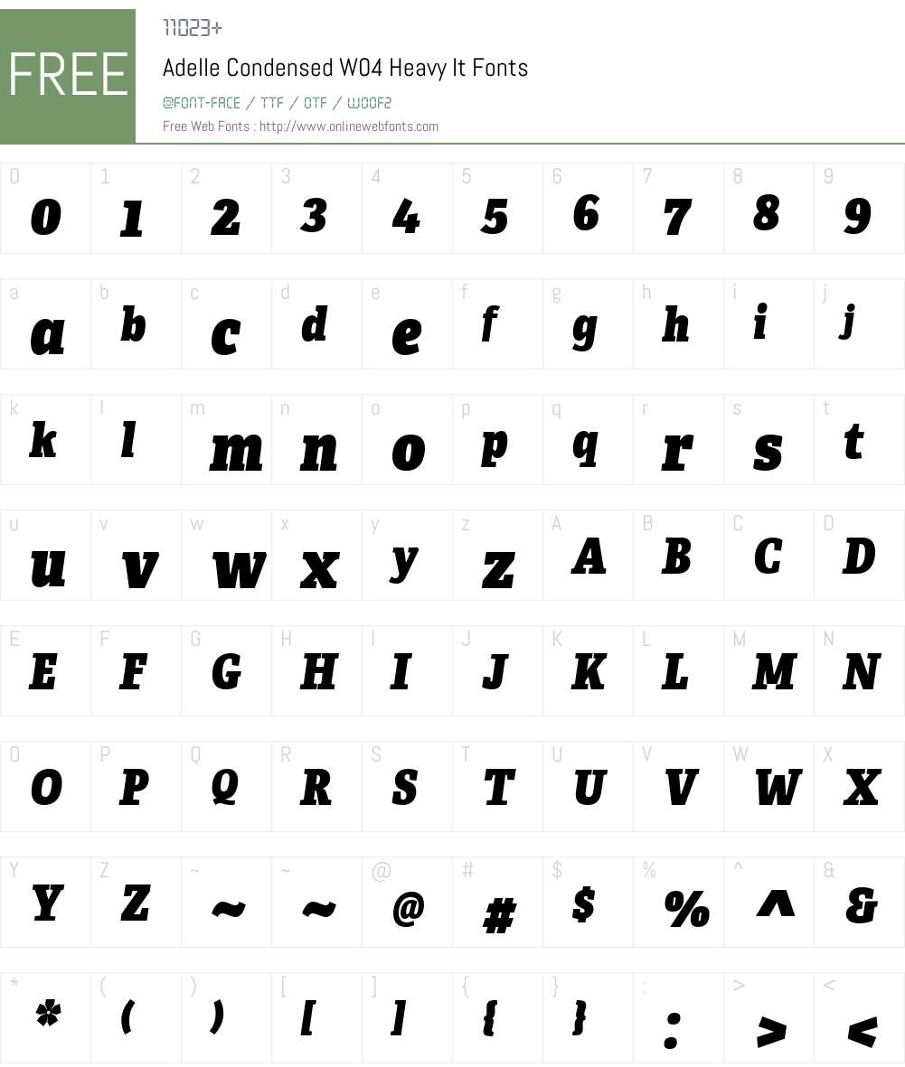 Adelle Condensed Font Screenshots