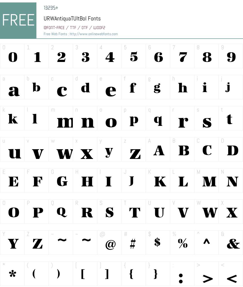 URWAntiquaTUltBol Font Screenshots