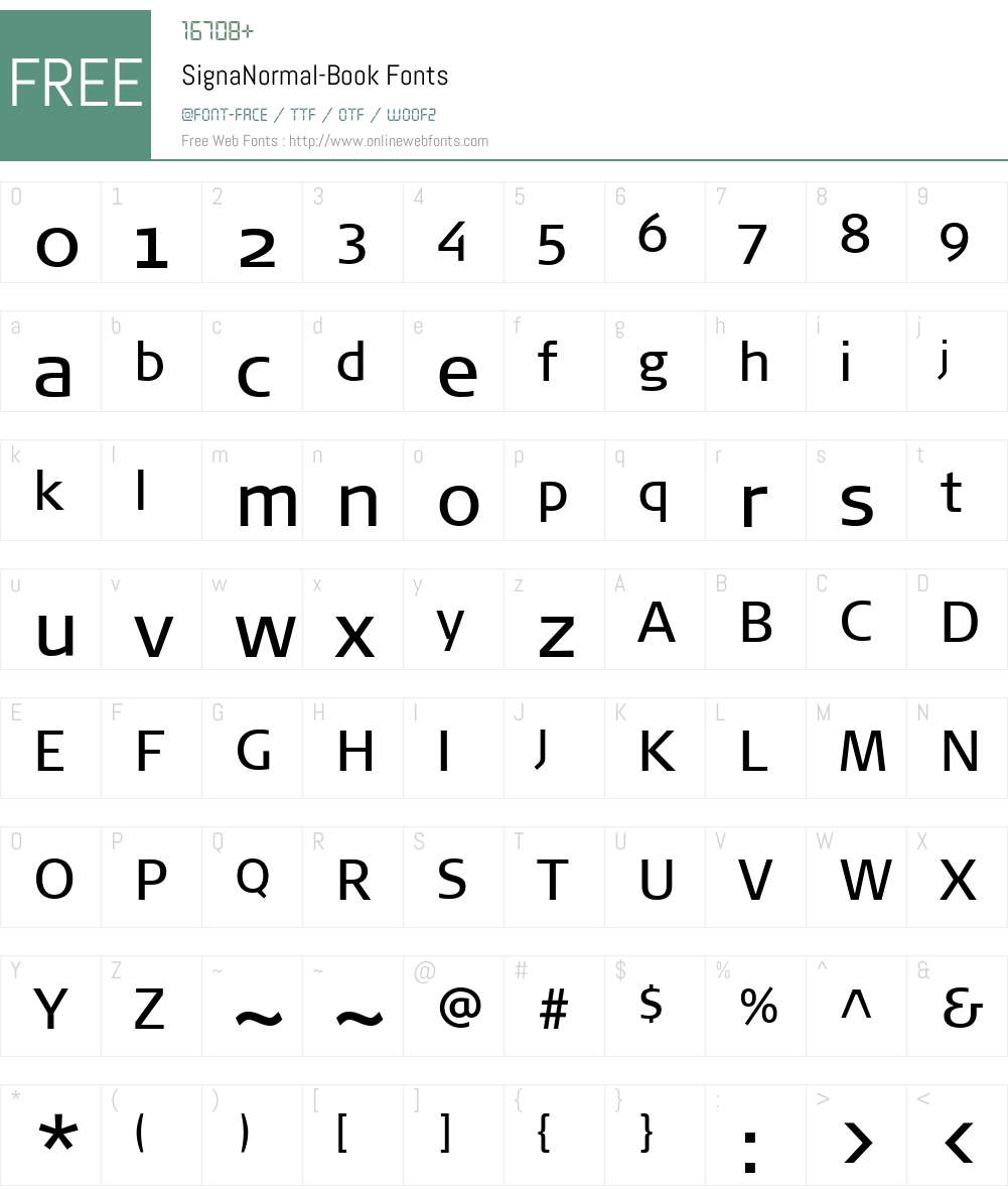 SignaNormal-Book Font Screenshots