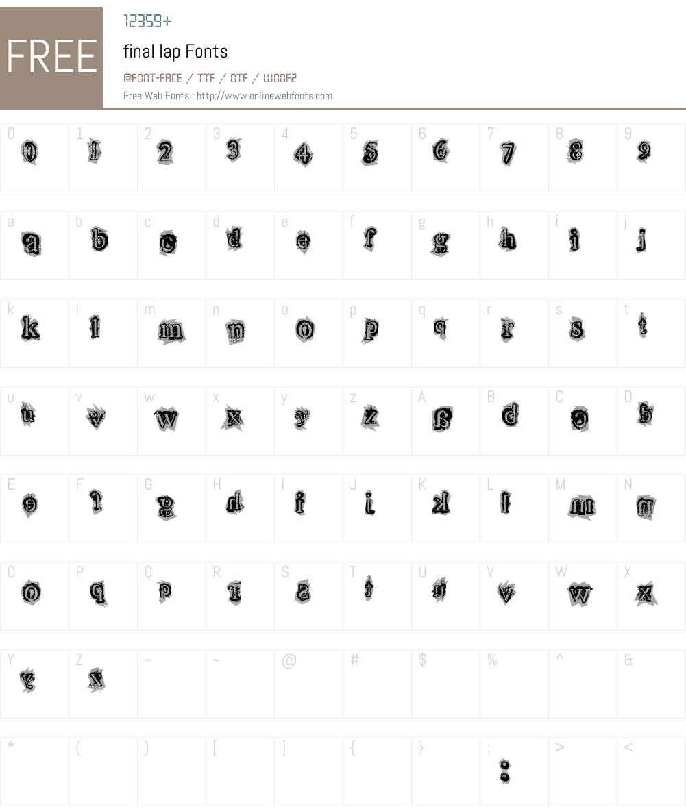 final lap Font Screenshots