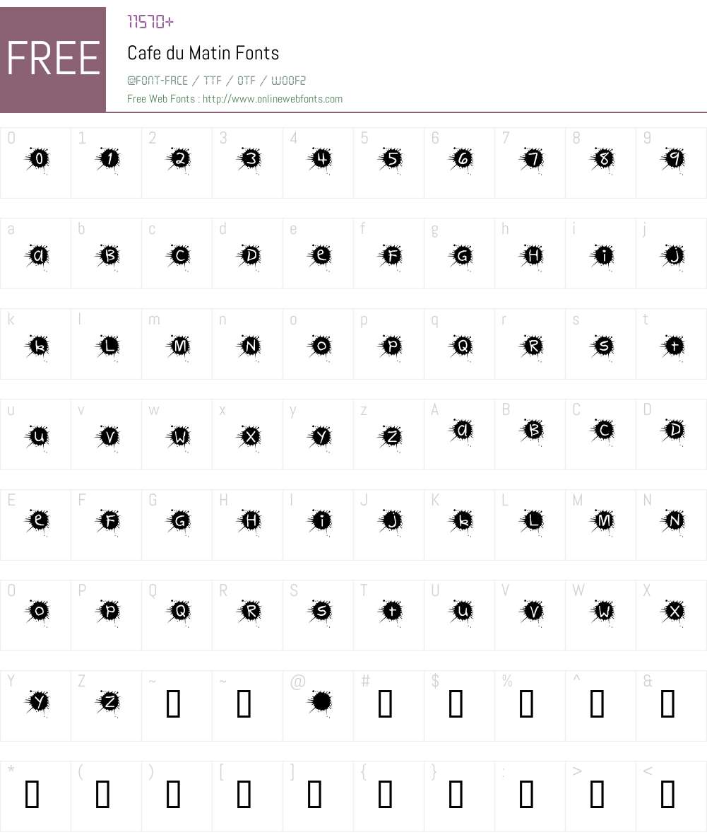 Cafe du Matin Font Screenshots