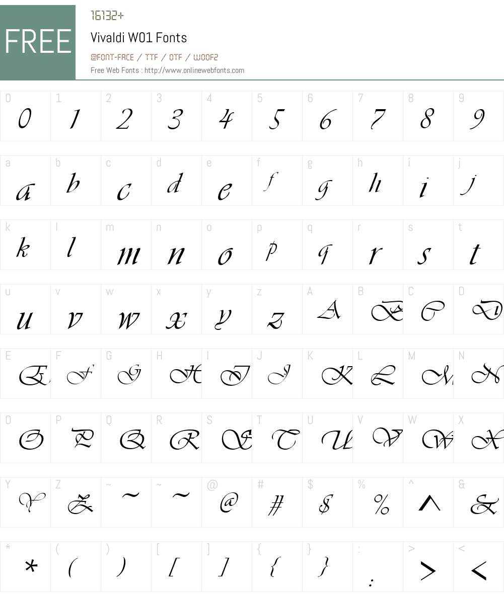 VivaldiW01 Font Screenshots