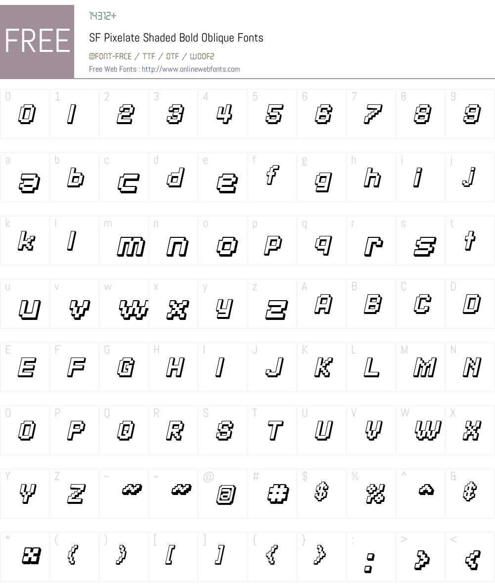 SF Pixelate Shaded Font Screenshots