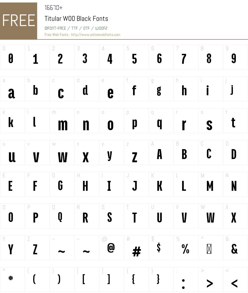 TitularW00-Black Font Screenshots