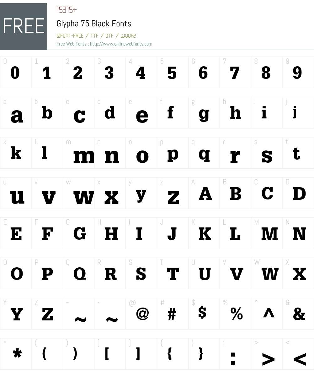 Glypha Font Screenshots