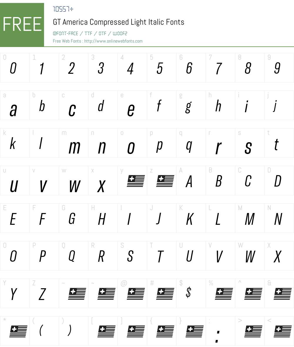 GT America Compressed Light Font Screenshots