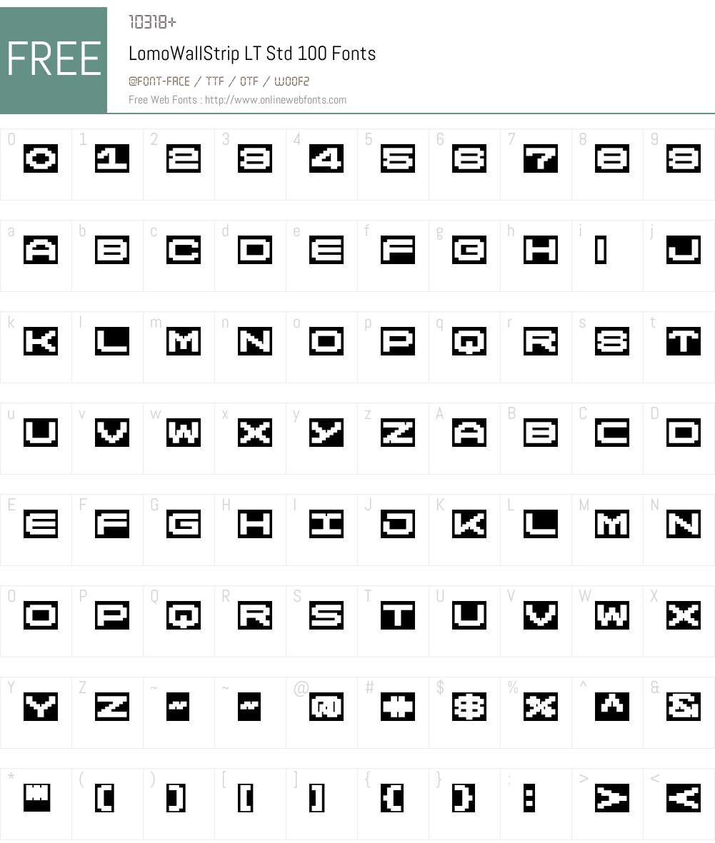 LomoWallStrip LT Std 100 Font Screenshots