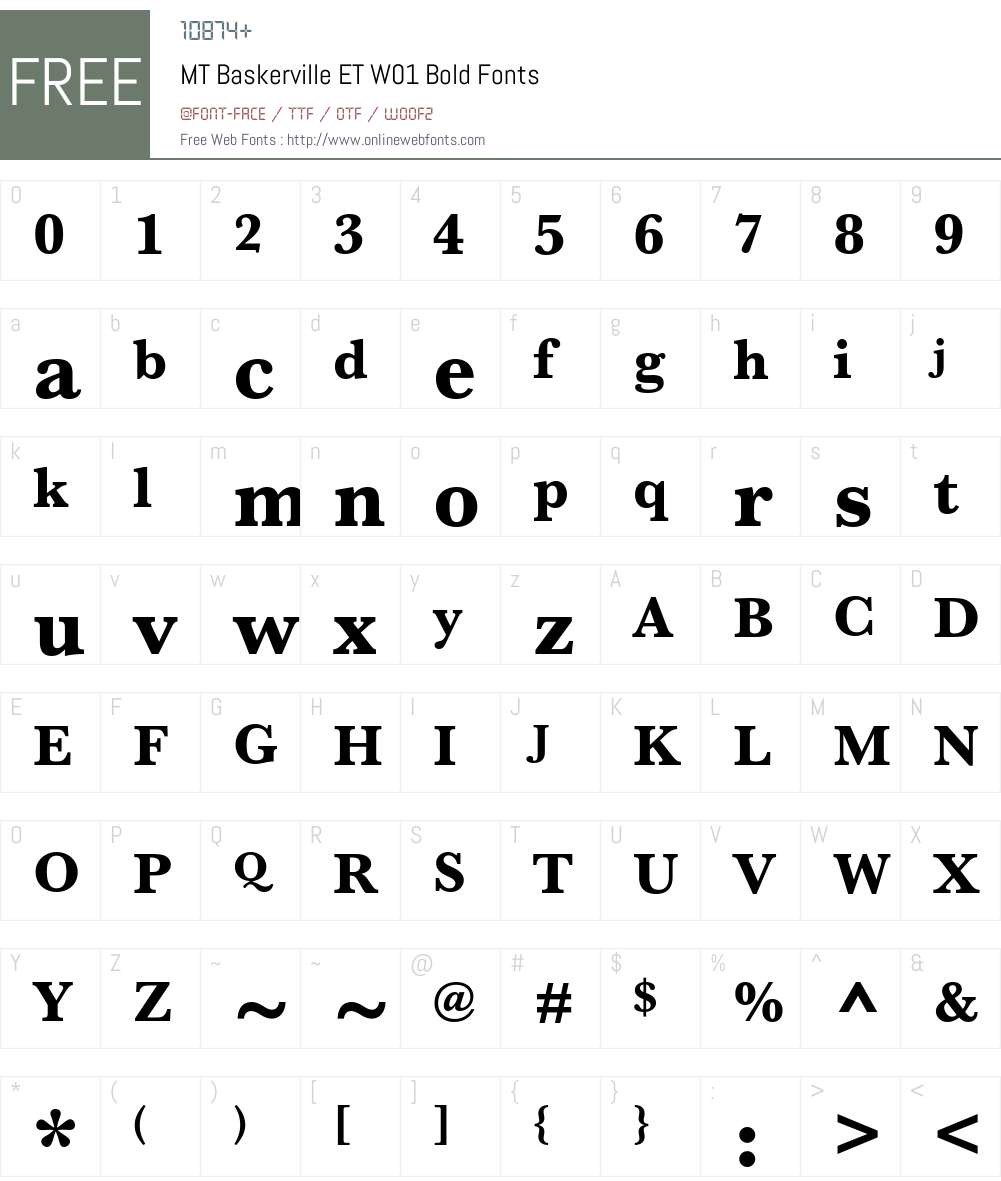 MTBaskervilleETW01-Bold Font Screenshots