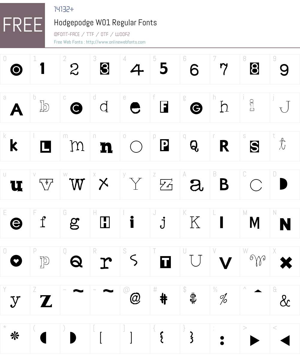 HodgepodgeW01-Regular Font Screenshots