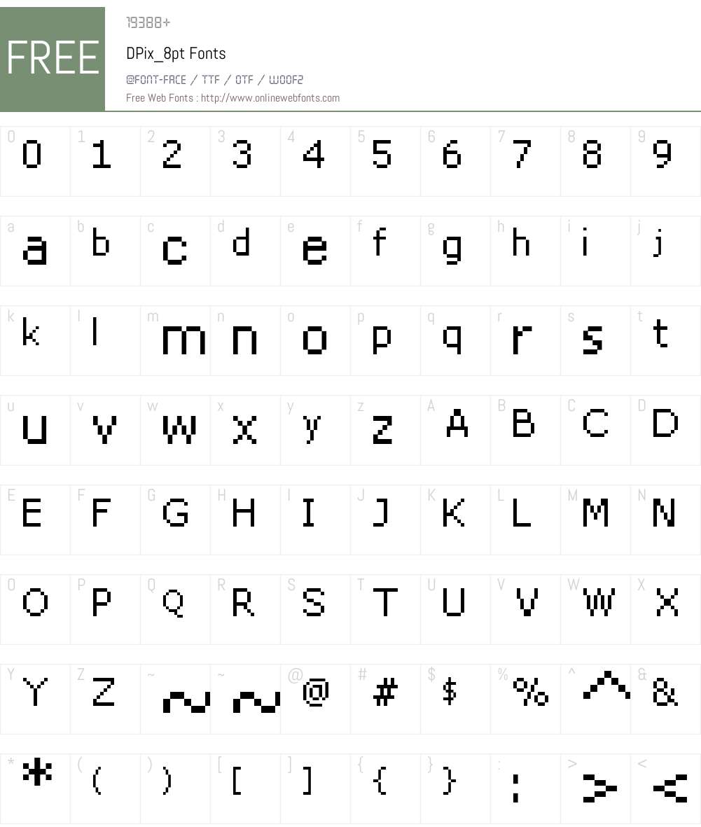 DPix_8pt Font Screenshots