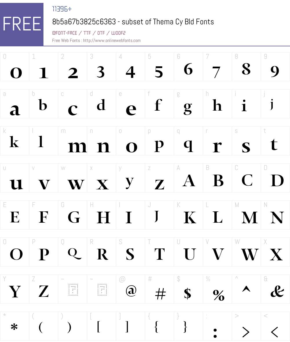 8b5a67b3825c6363 - subset of Thema Cy Bld Font Screenshots