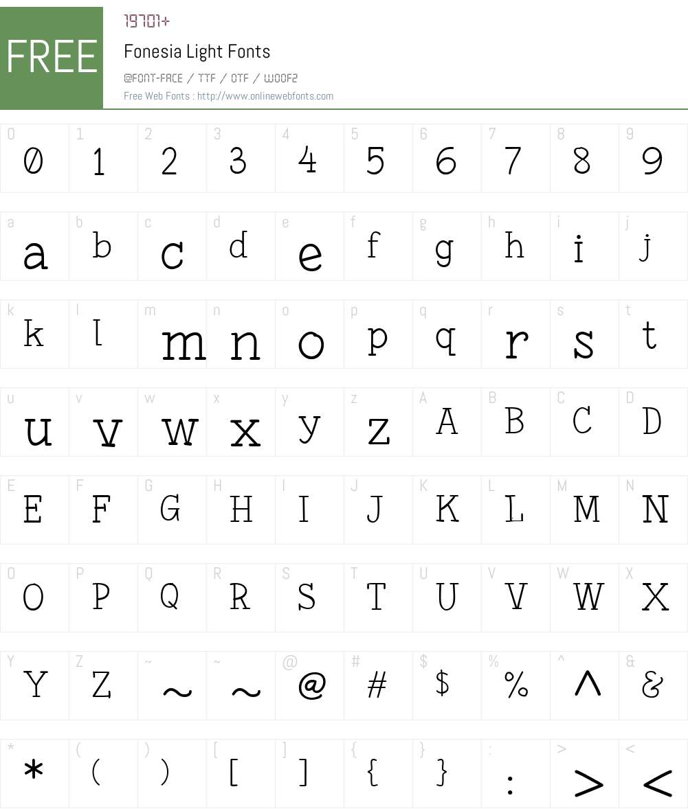 Fonesia Light Font Screenshots