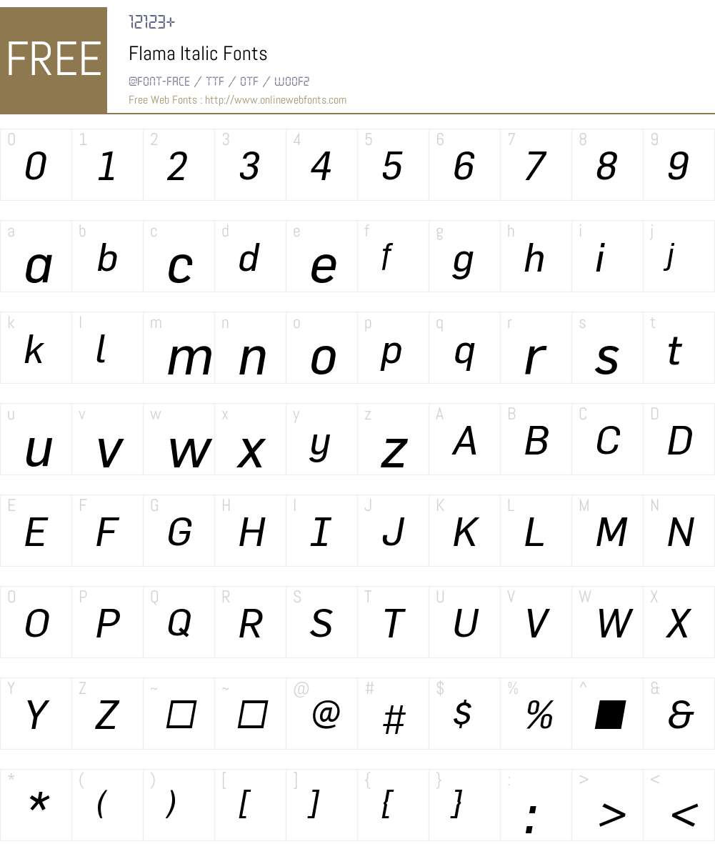 Flama Font Screenshots
