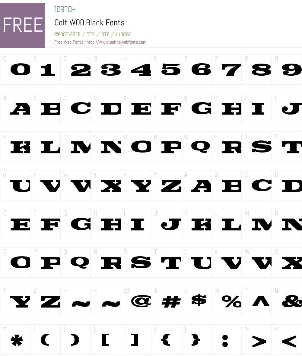ColtW00-Black Font Screenshots