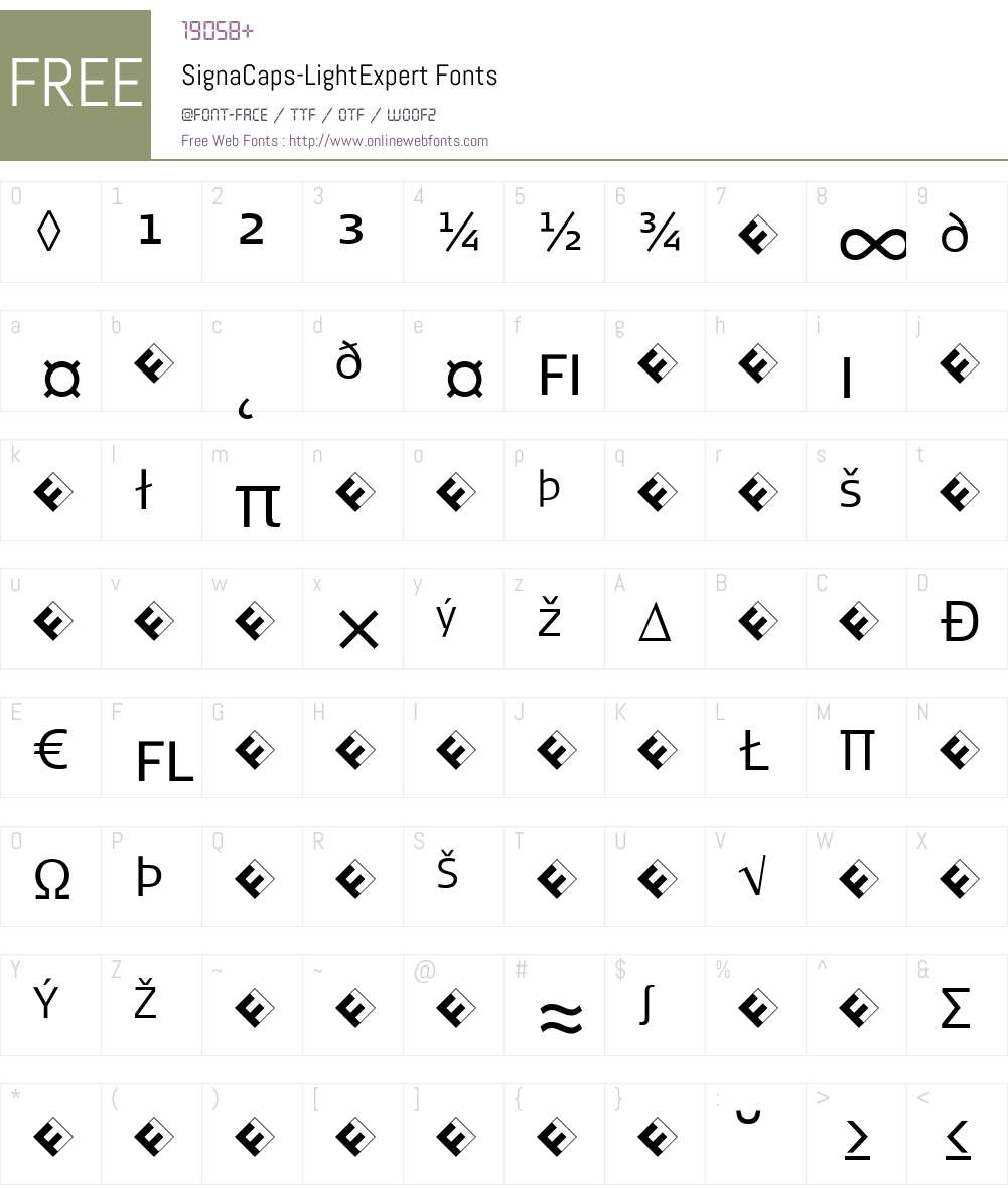 SignaCaps-LightExpert Font Screenshots