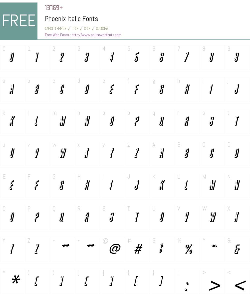 Phoenix Font Screenshots