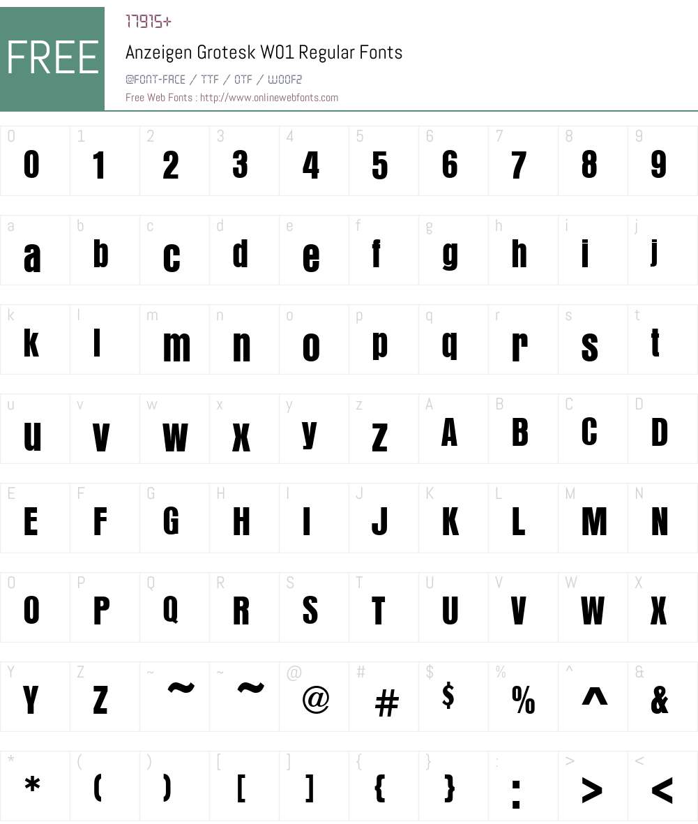 AnzeigenGroteskW01-Regular Font Screenshots