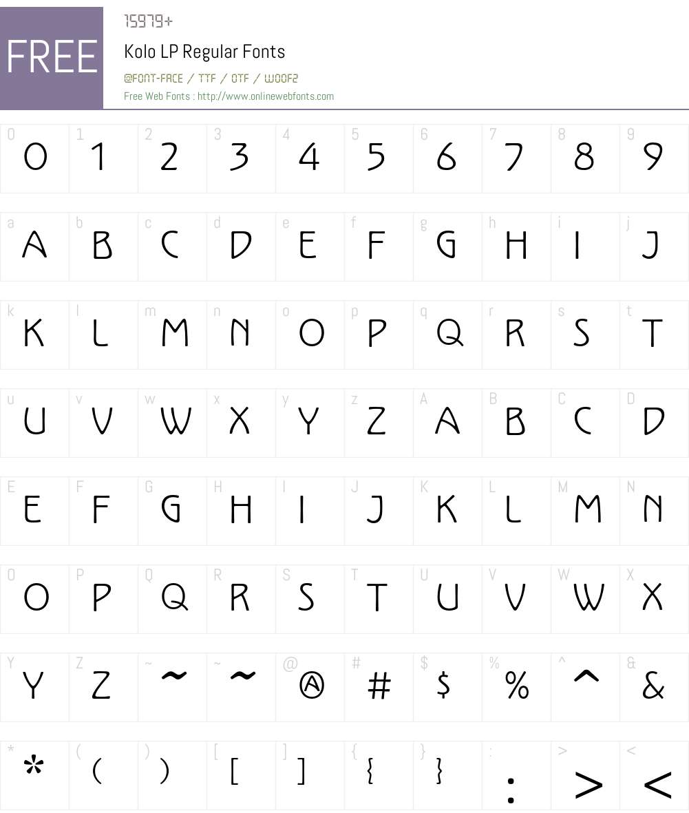 Kolo LP Font Screenshots