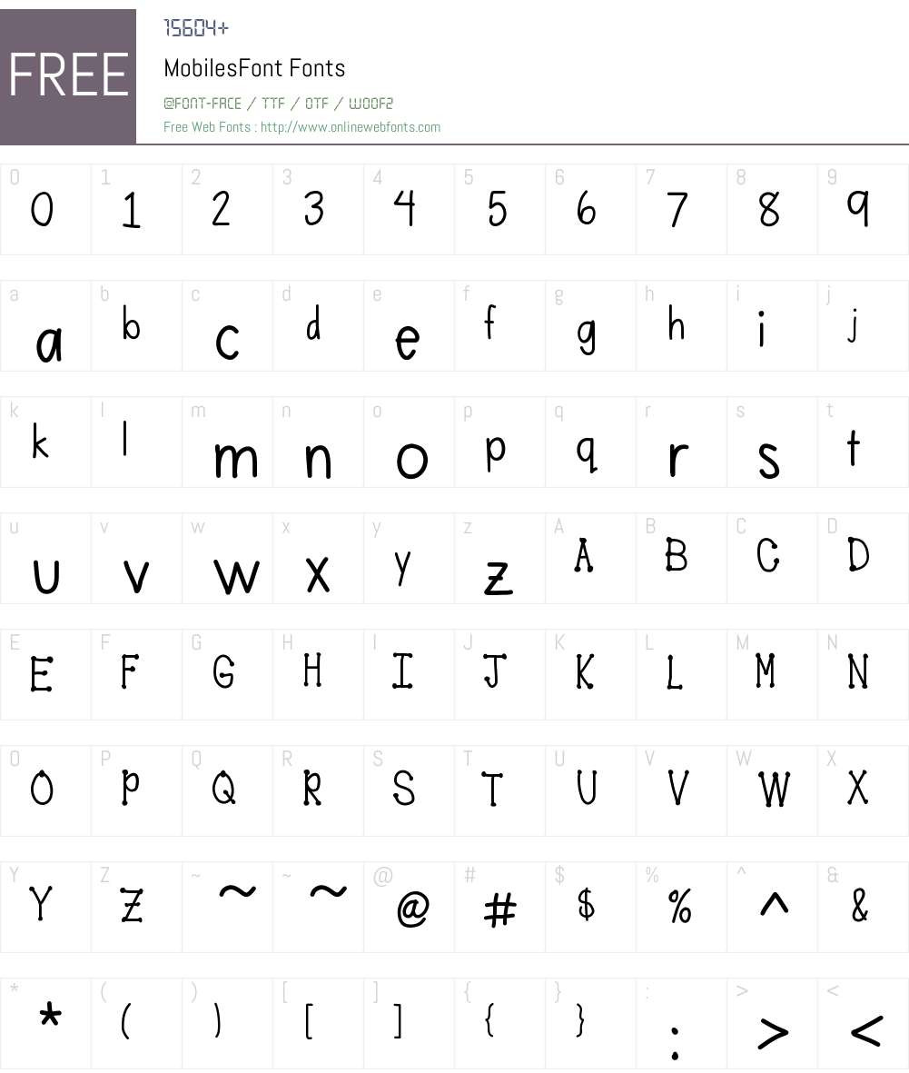 MobilesFont Font Screenshots