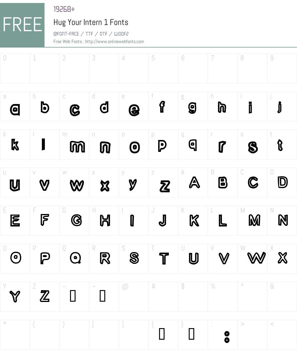 Hug Your Intern Font Screenshots