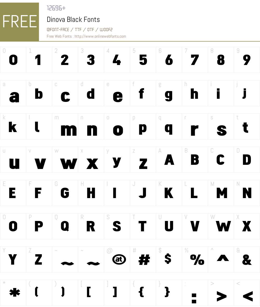 Dinova Font Screenshots